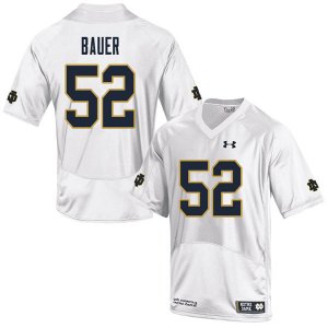 Notre Dame Fighting Irish Men's Bo Bauer #52 White Under Armour Authentic Stitched Big & Tall College NCAA Football Jersey WJL2499RG